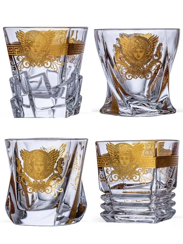 Wine Beer And Liquor - Medusa Gold Head Painted Whisky Glass