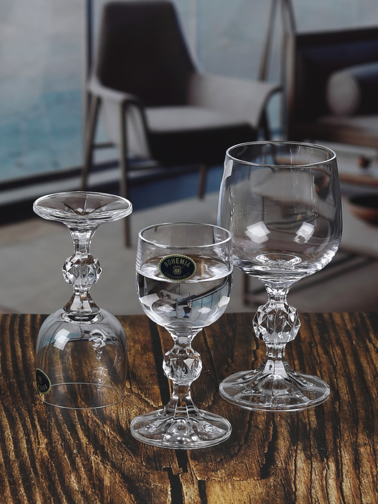 Wine Glass Set Crystal - Sterna Liqueur Czech Crystal Glass High