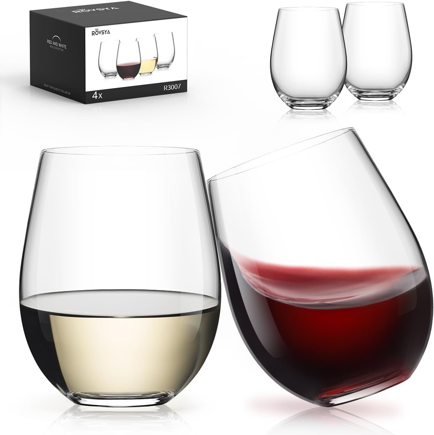 Stemless Wine Glasses Set of 4 - đánh giá và giá Wine Glass Set Crystal
