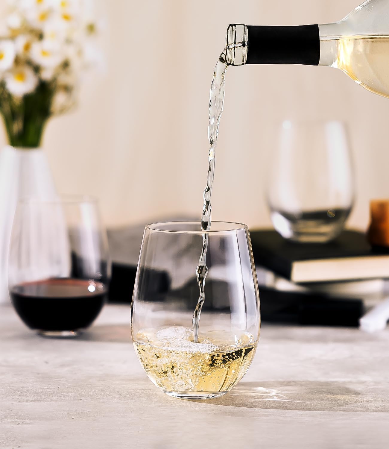 Stemless Wine Glasses Set of 4 - đánh giá và giá Wine Glass Set Crystal