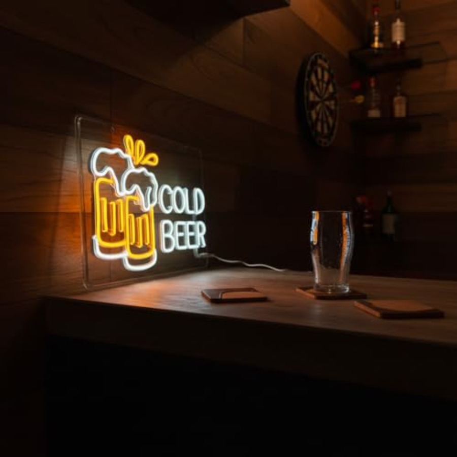 Cold Beer Neon Sign for Busine - đánh giá và giá Beer & Wine Downtown