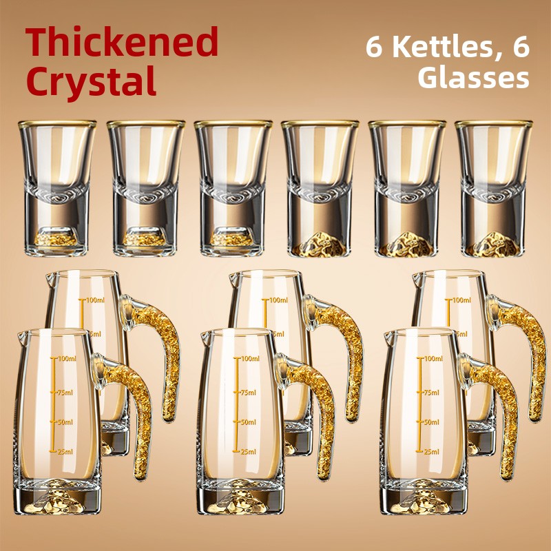 Crystal Glass Gold Foil Mounta - đánh giá và giá Wine Glass Set Crystal